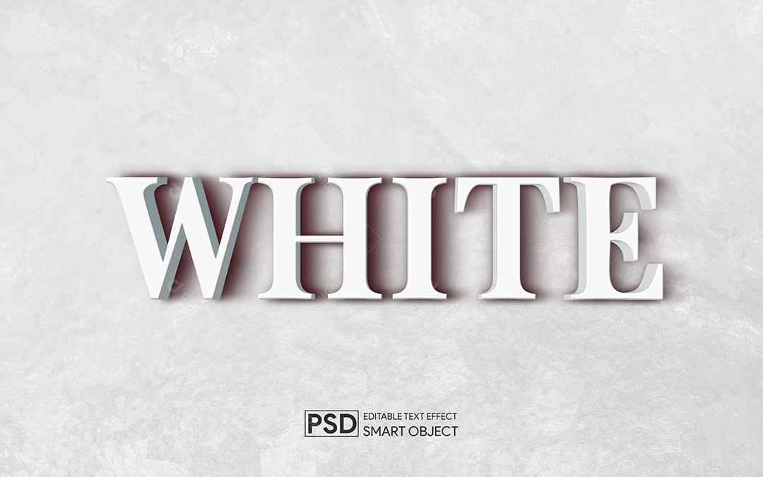 Efeito de Texto 3D White PSD Editável