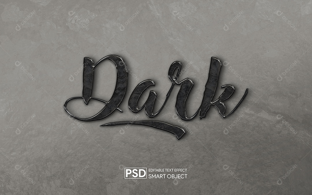 Efeito de Texto 3D Dark PSD Editável