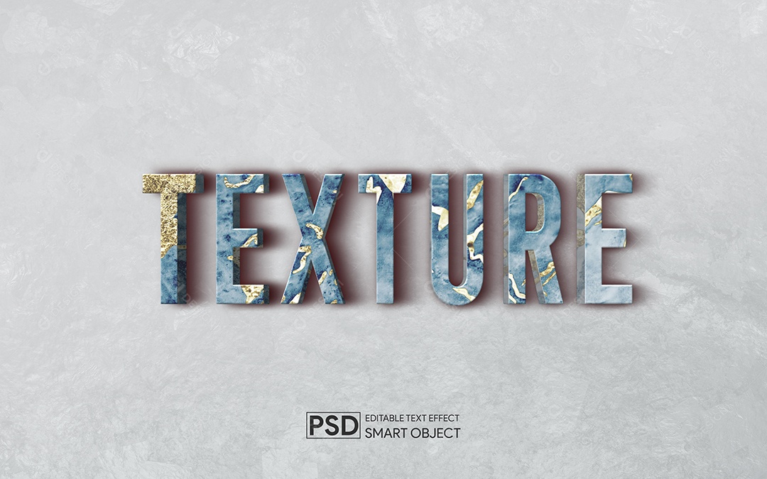 Efeito de Texto 3D Texture PSD Editável