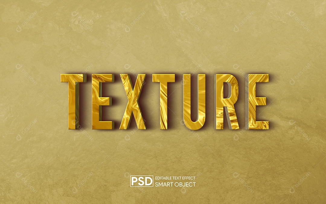 Efeito de Texto 3D Texture PSD Editável