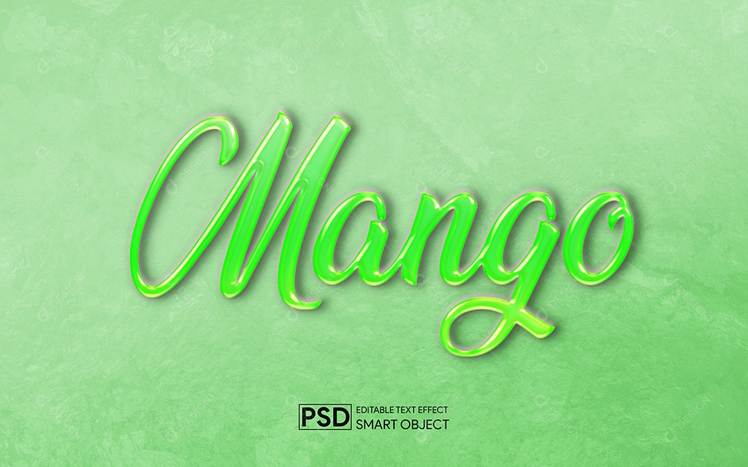 Efeito de Texto 3D Mango PSD Editável