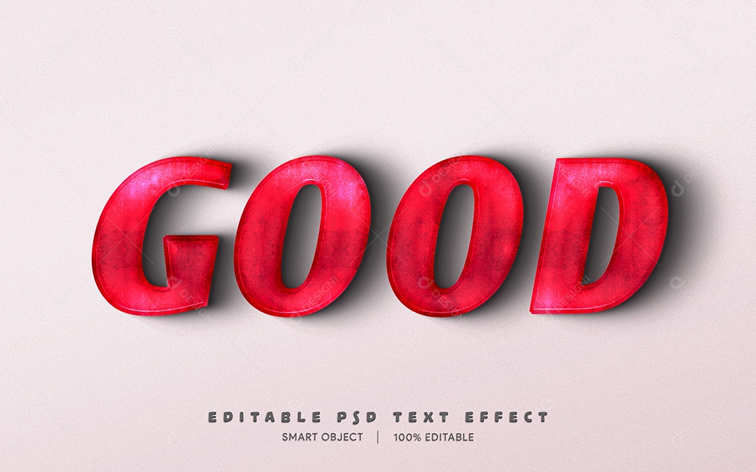 Efeito de Texto 3D Good PSD Editável