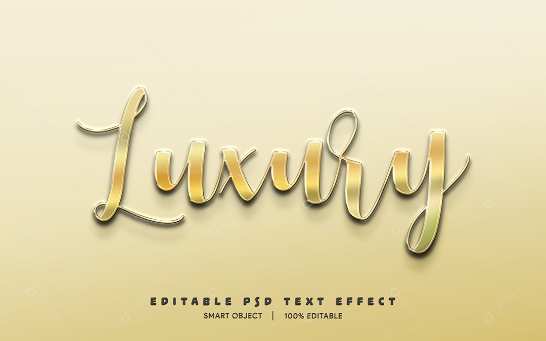 Efeito de Texto 3D Luxury PSD Editável