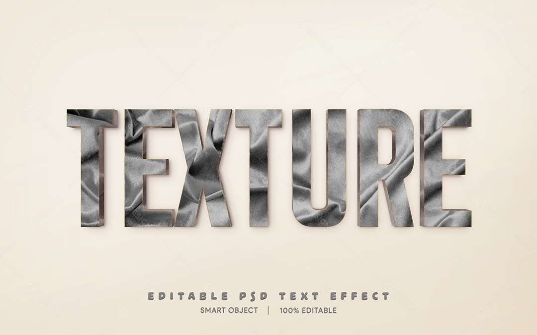 Efeito de Texto 3D Texture PSD Editável
