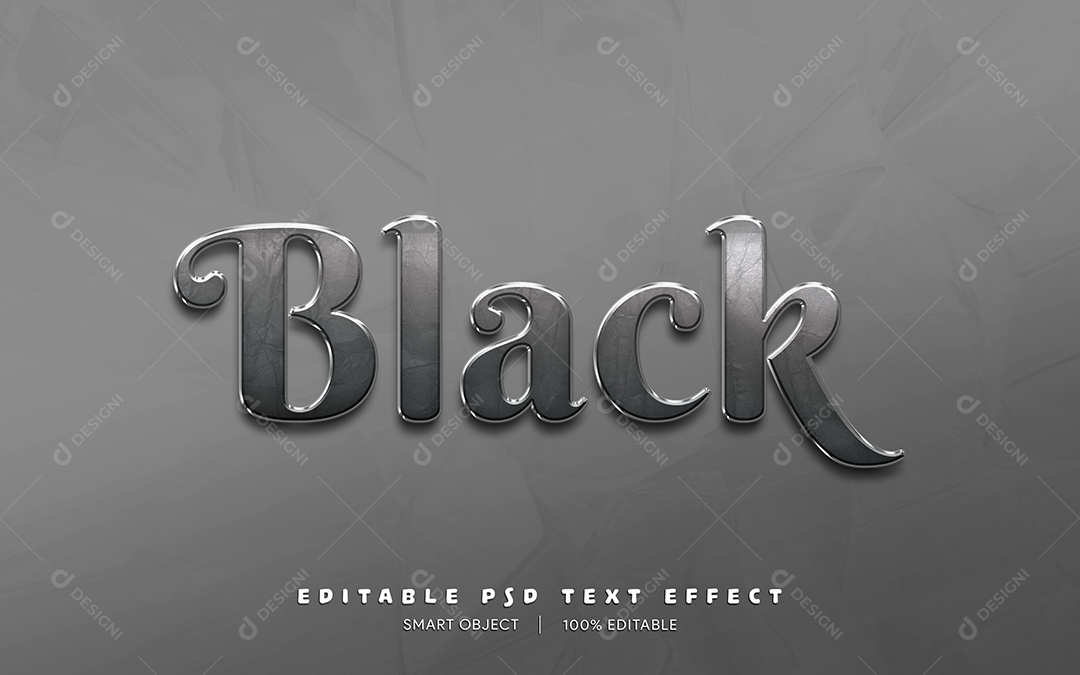 Efeito de Texto 3D Black PSD Editável