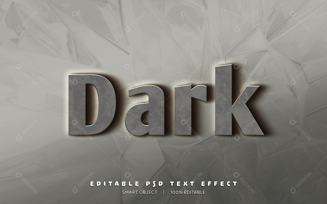 Efeito de Texto 3D Dark PSD Editável