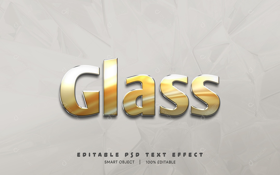 Efeito de Texto 3D Glass PSD Editável