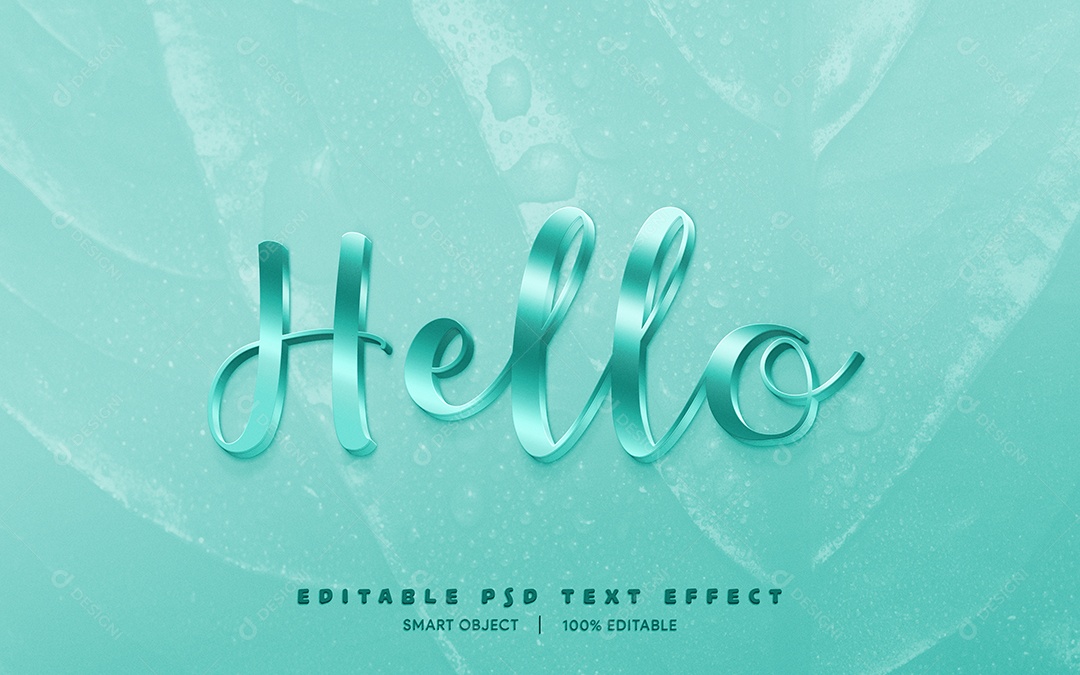 Efeito de Texto 3D Hello PSD Editável