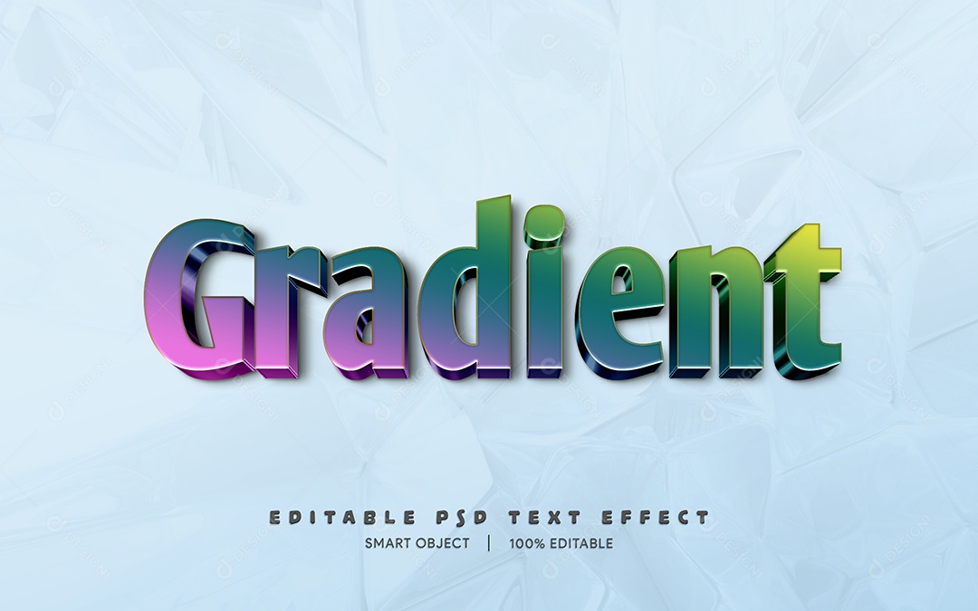 Efeito de Texto 3D Gradient PSD Editável