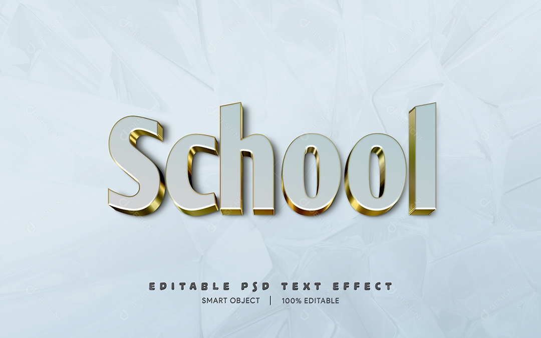 Efeito de Texto 3D School PSD Editável