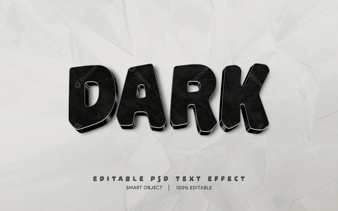 Efeito de Texto 3D Dark PSD Editável