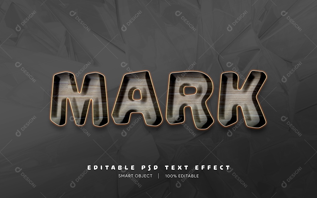 Efeito de Texto 3D Mark PSD Editável
