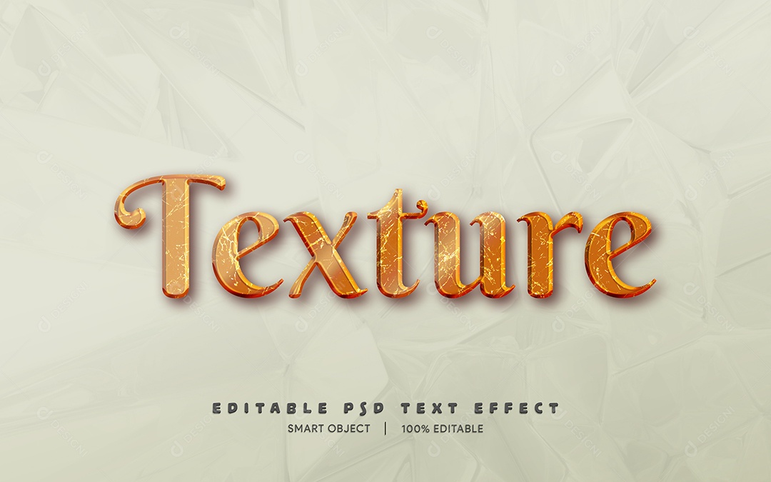 Efeito de Texto 3D Texture PSD Editável