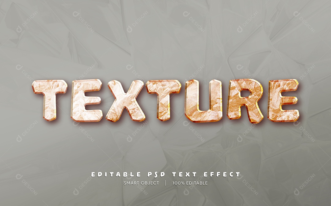 Efeito de Texto 3D Texture PSD Editável