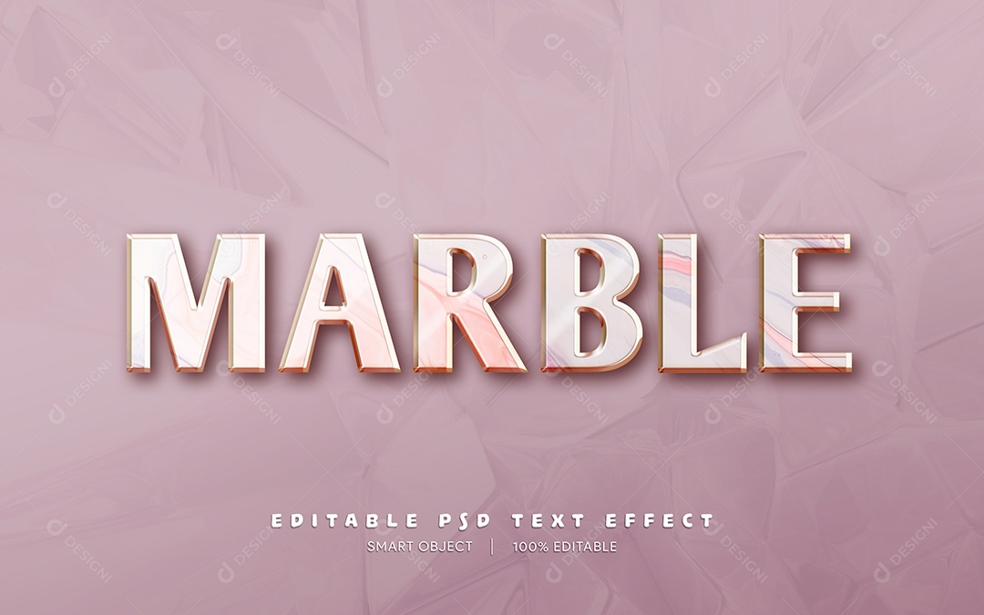 Efeito de Texto 3D Marble PSD Editável
