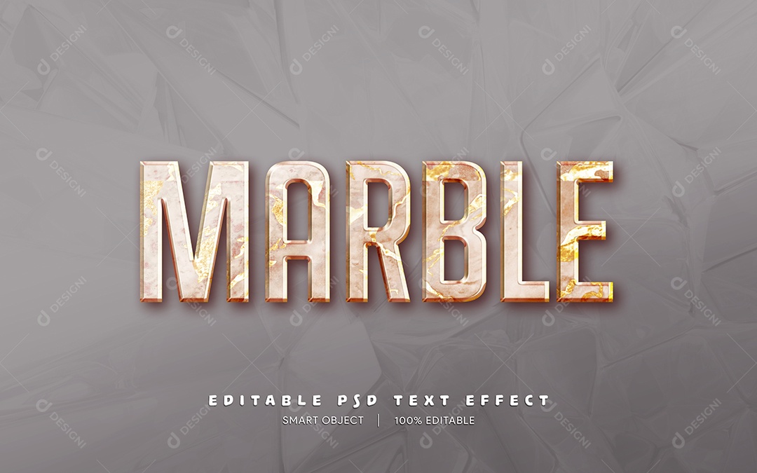 Efeito de Texto 3D Marble PSD Editável