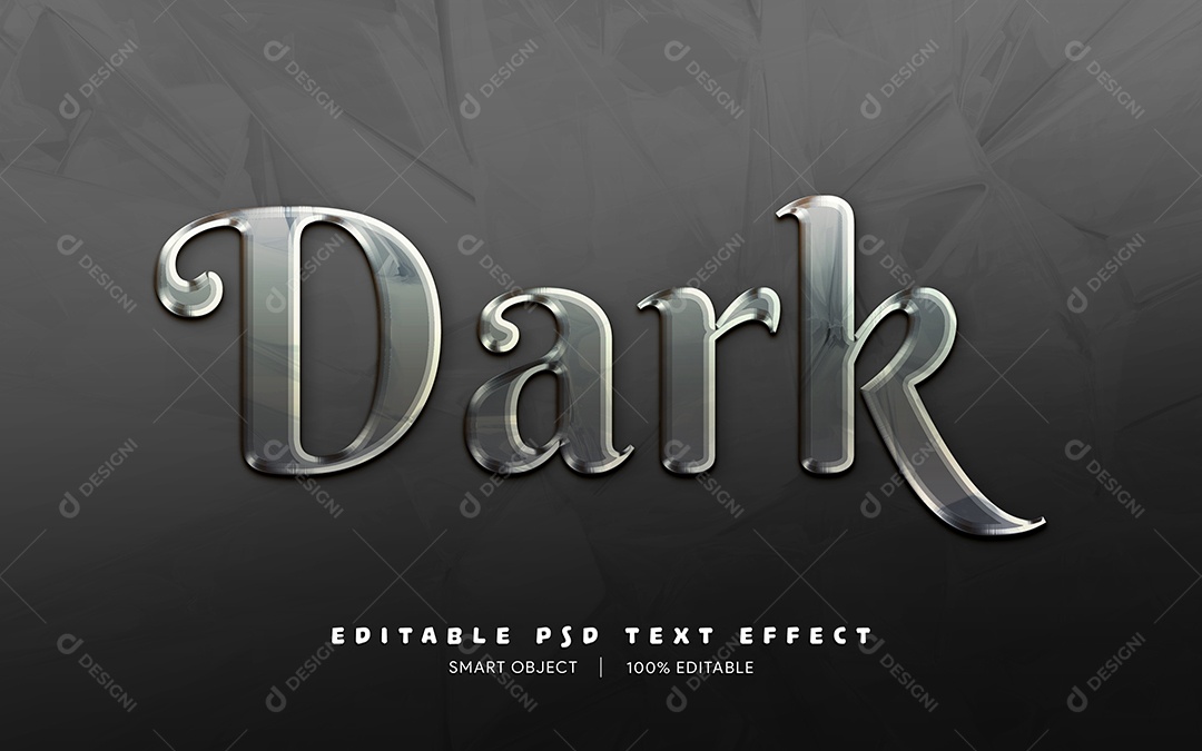 Efeito de Texto 3D Dark PSD Editável