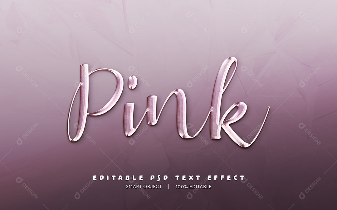 Efeito de Texto 3D Pink PSD Editável
