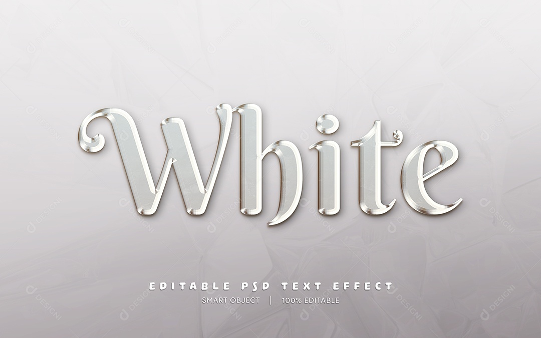 Efeito de Texto 3D White PSD Editável