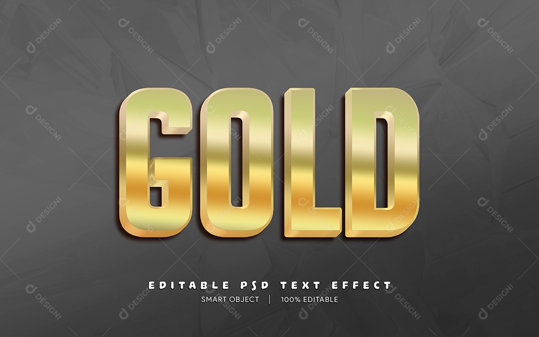 Efeito de Texto 3D Gold PSD Editável