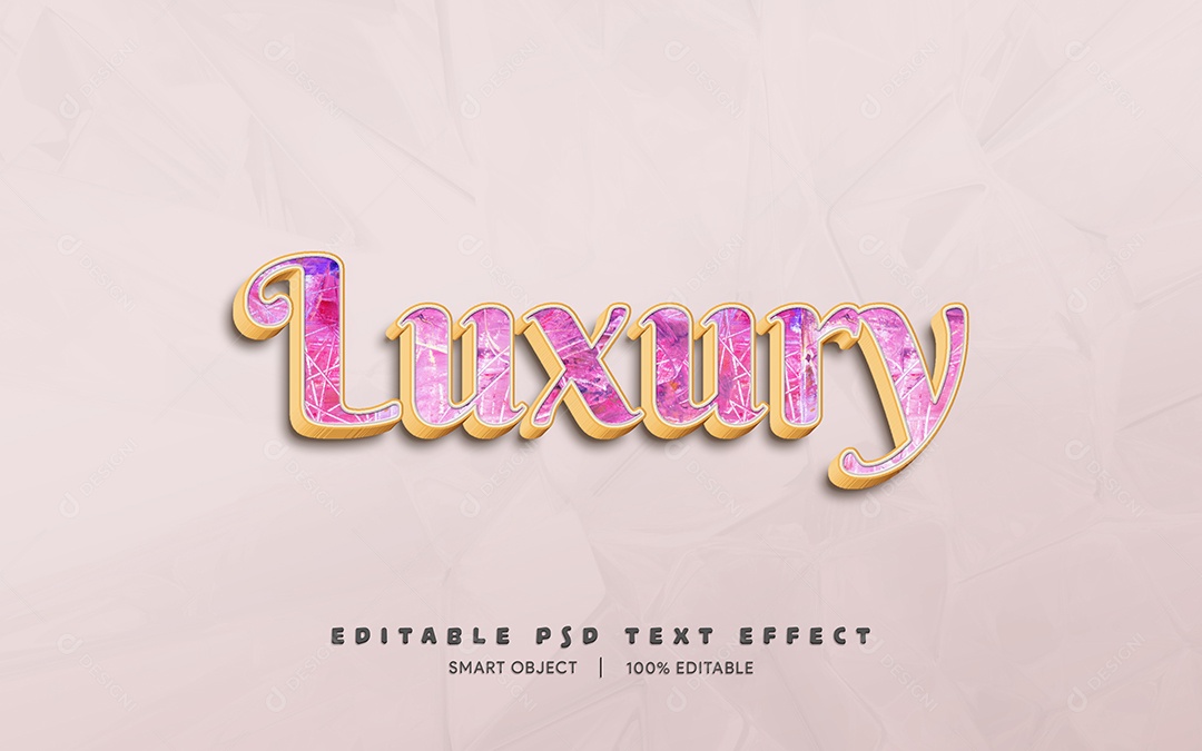 Efeito de Texto 3D Luxury PSD Editável