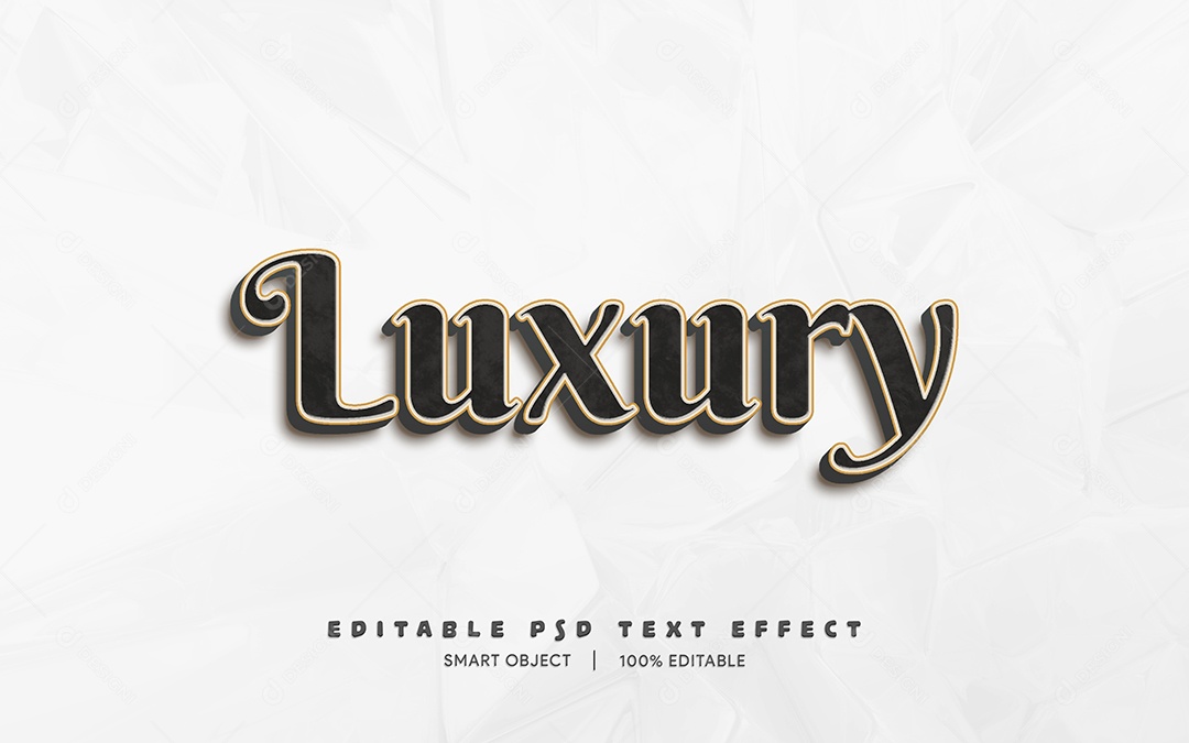 Efeito de Texto 3D Luxury PSD Editável