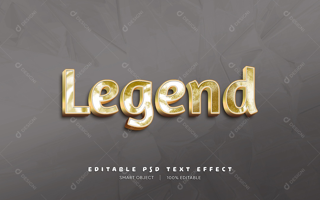 Efeito de Texto 3D Legend PSD Editável