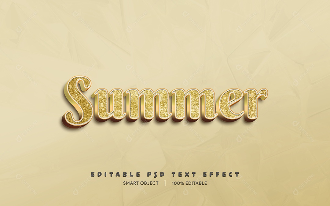 Efeito de Texto 3D Summer PSD Editável
