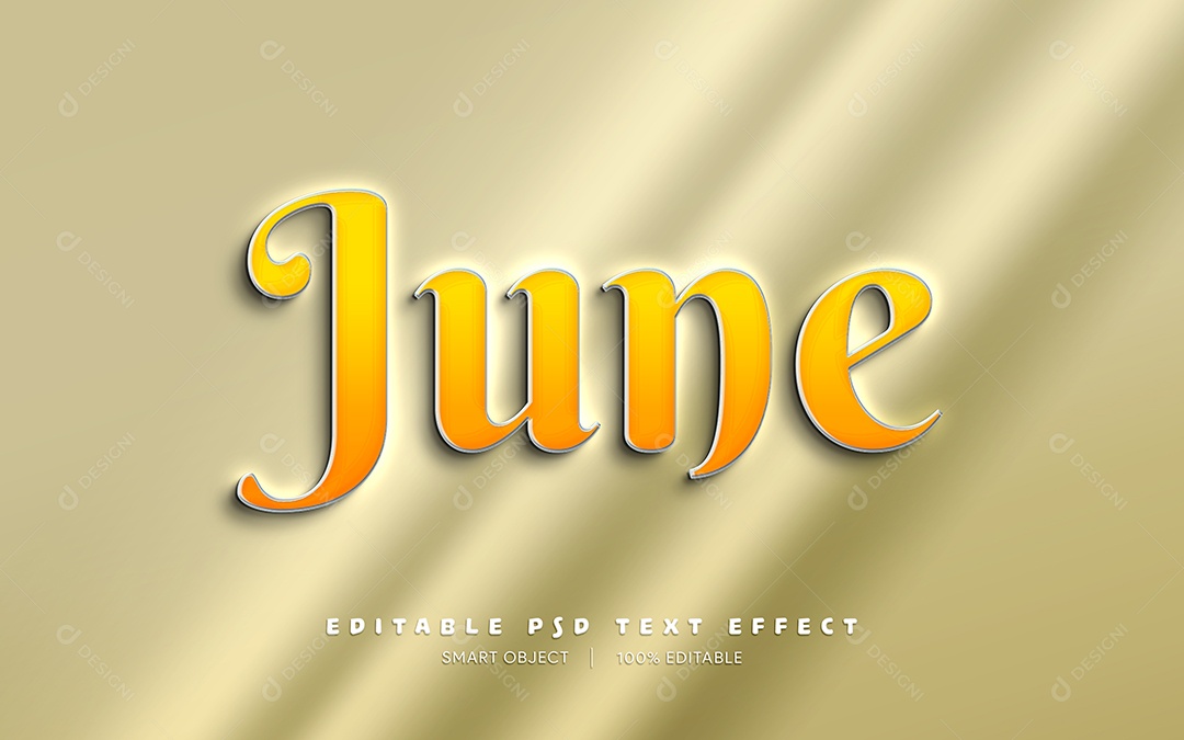 Efeito de Texto 3D June PSD Editável