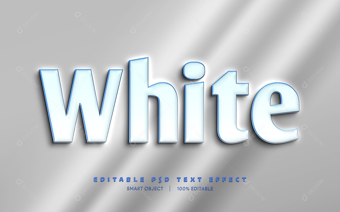 Efeito de Texto 3D White PSD Editável