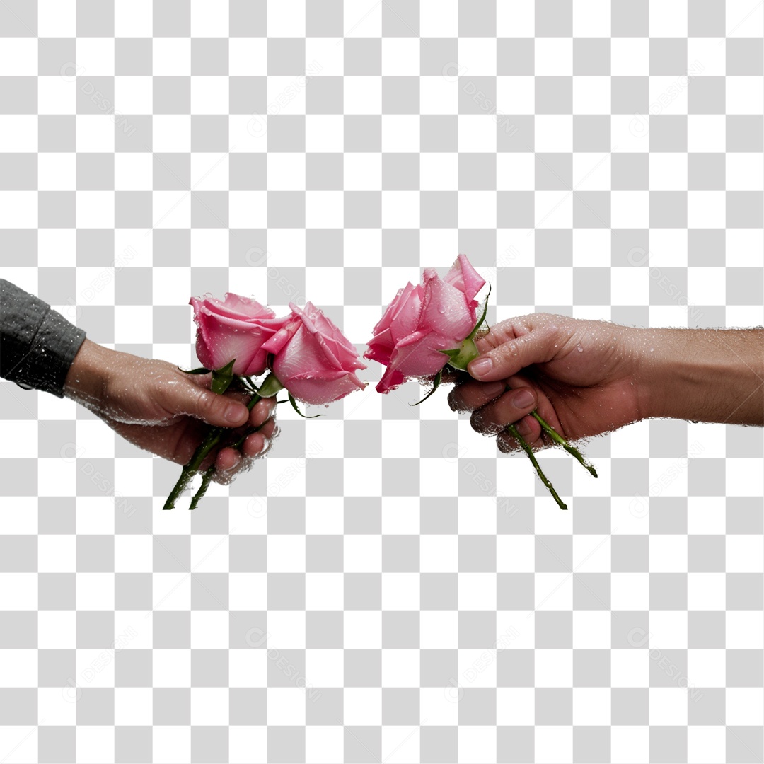 Mãos de pessoa segurando flores