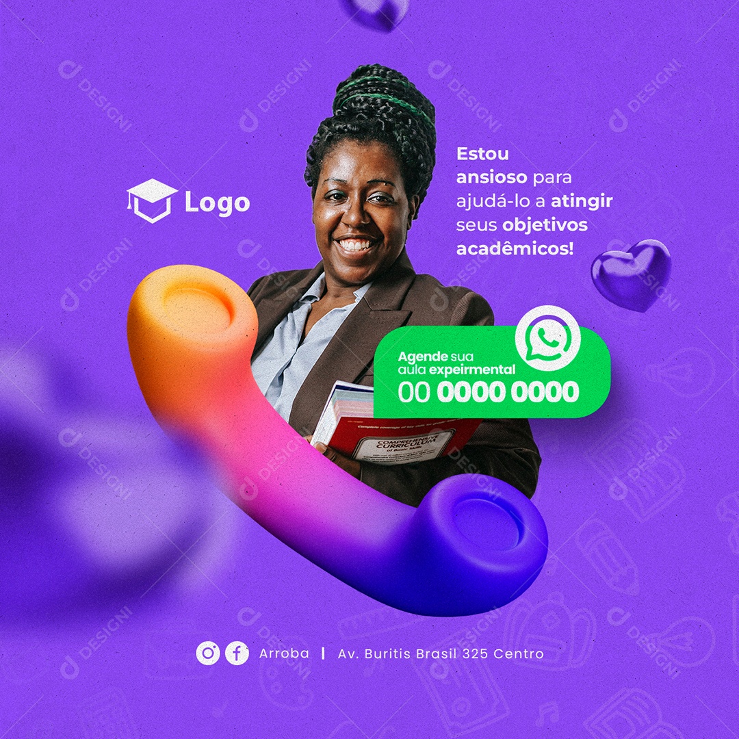 Estou Ansioso Para Ajudá-lo Aulas Particulares Social Media PSD Editável