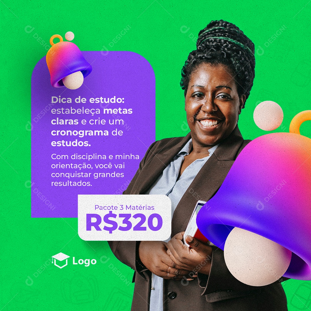 Dicas De Estudo Pacote 3 Matérias 320,00 Aulas Particulares Social Media PSD Editável