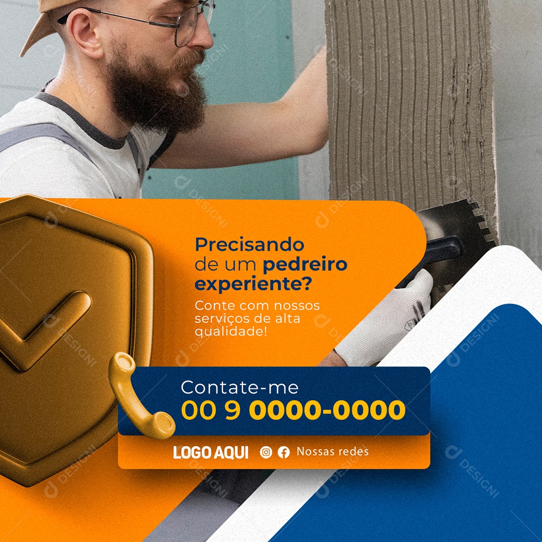 Precisando De Um Pedreiro Experiente Social Media PSD Editável