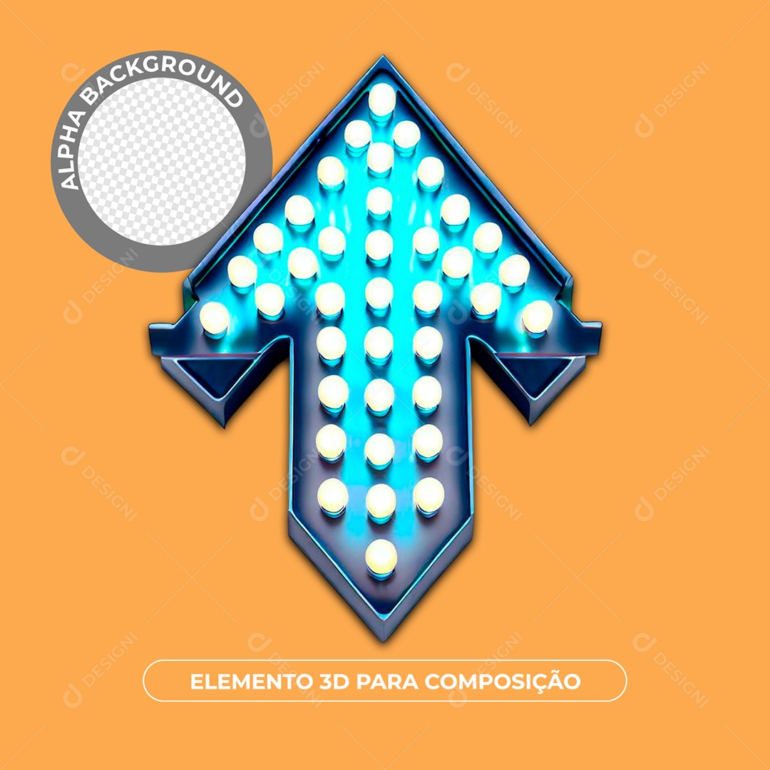 Seta Com Lâmpadas De Led Azuis Elemento 3D Para Composição PSD