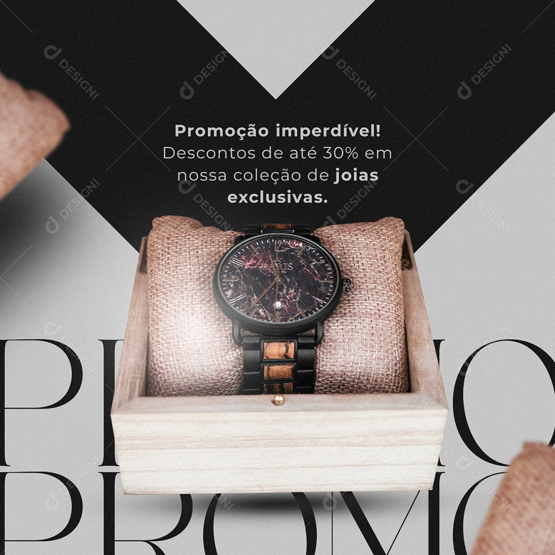 Promoção Imperdível Descontos De Até 30% Joalheria Social Media PSD Editável