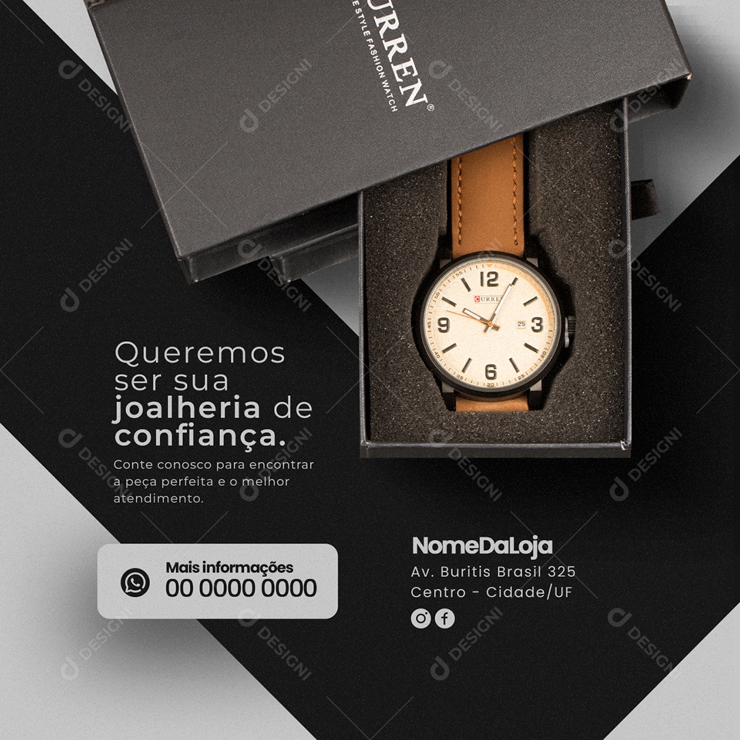 Queremos Ser Sua Joalheria De Confiança Social Media PSD Editável