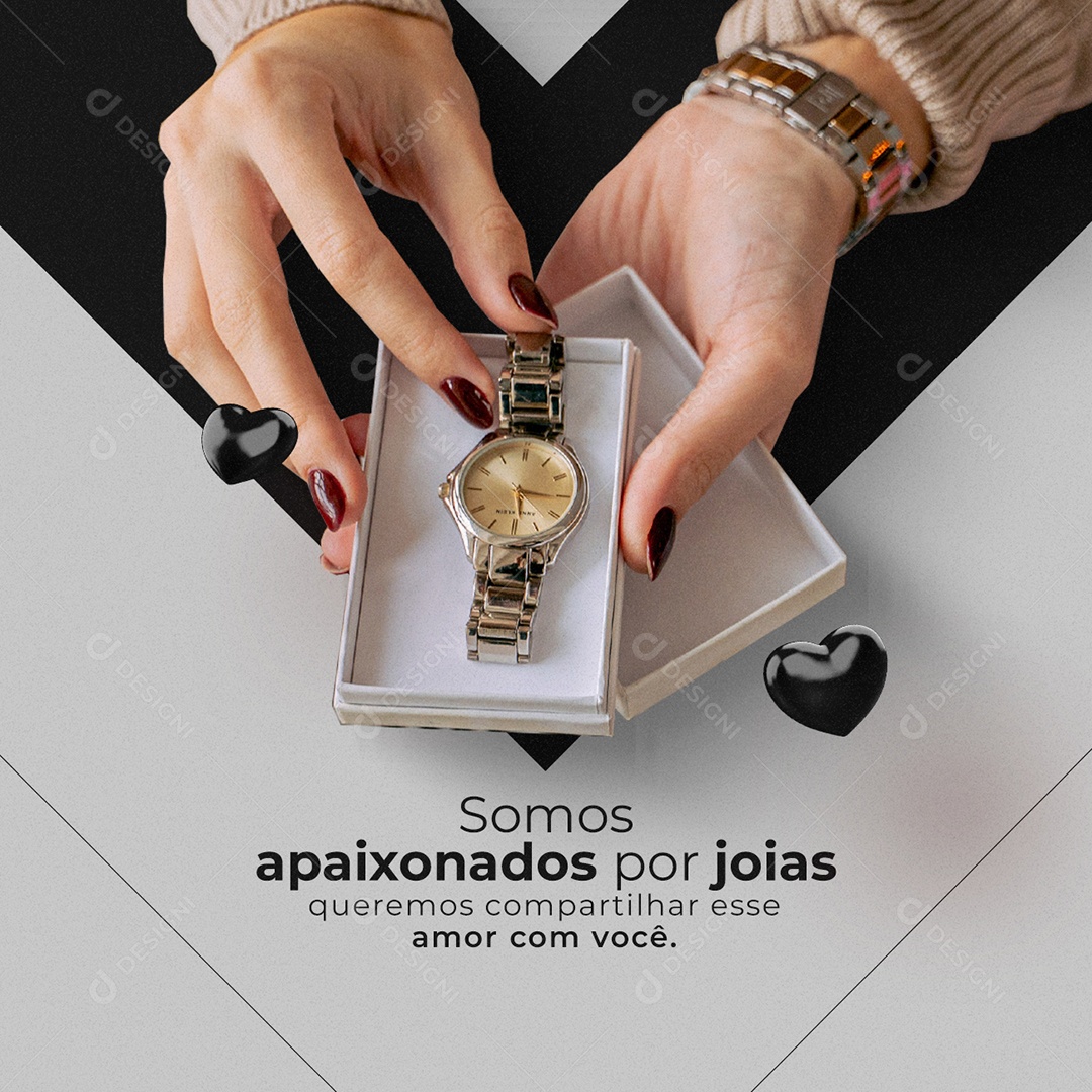 Somos Apaixonados Por Joias Queremos Compartilhar Joalheria Social Media PSD Editável