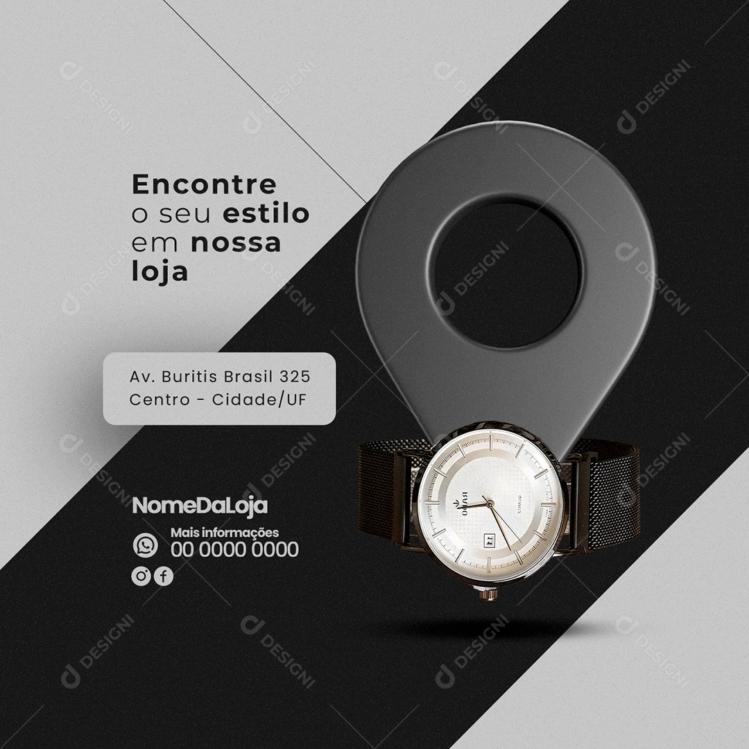 Encontre O Seu Estilo Em Nossa Loja Joalheria Social Media PSD Editável