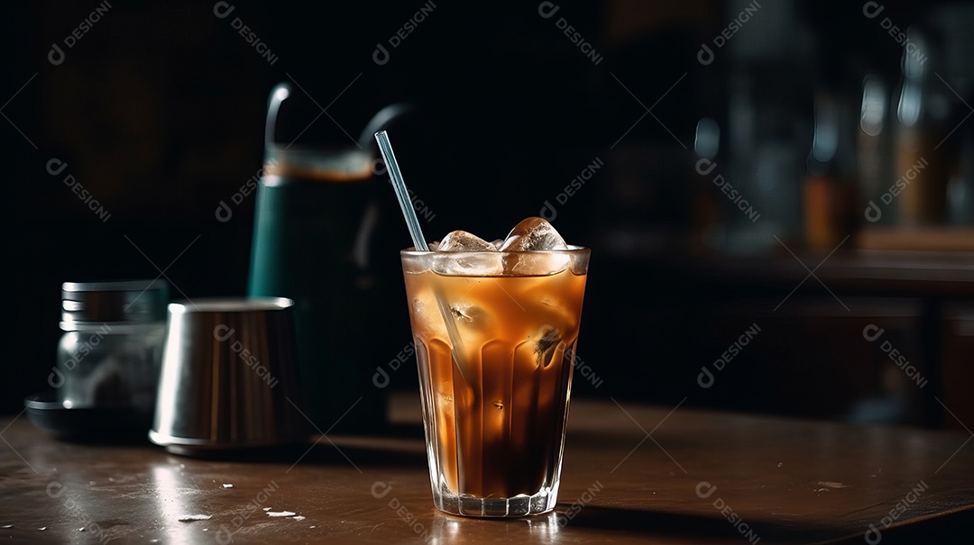 Xícaras de cappuccino em uma superfície de madeira.