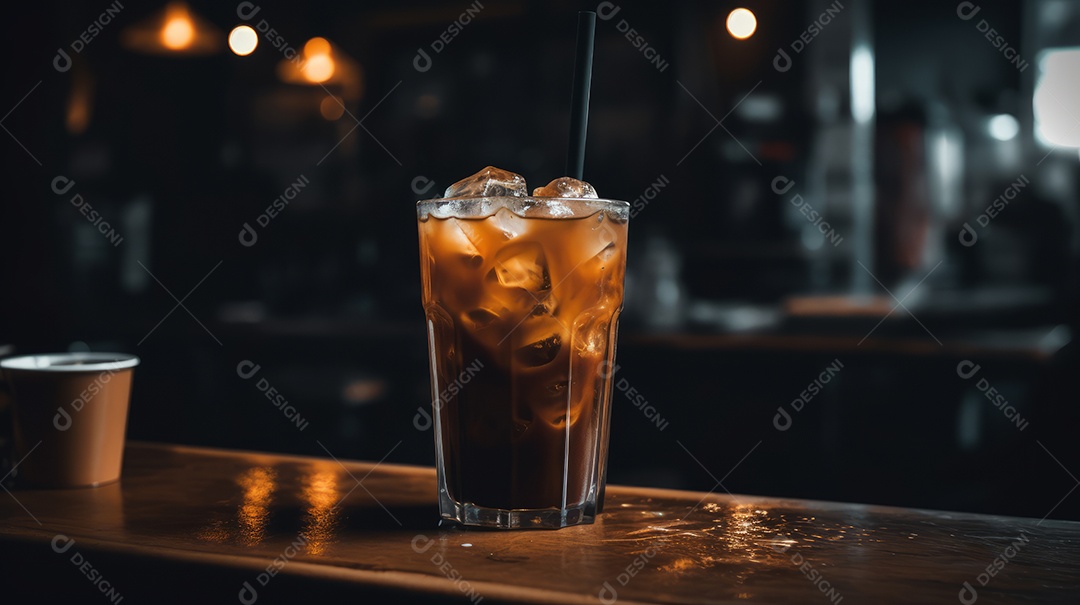 Xícaras de cappuccino em uma superfície de madeira.