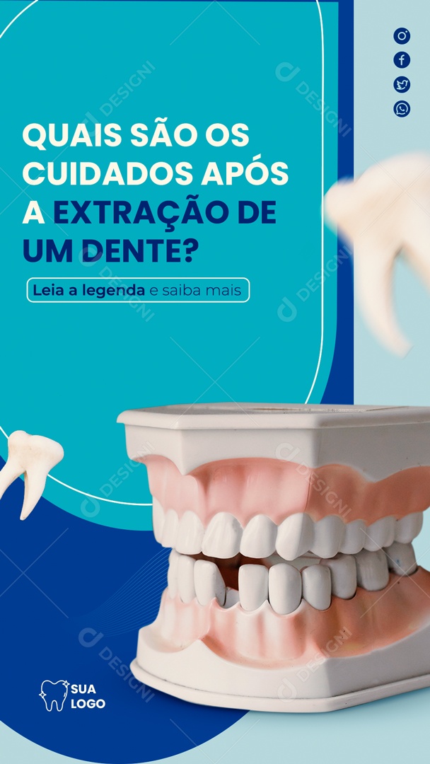 Social Media Storys Extração De Um Dente Odontologia PSD Editavel