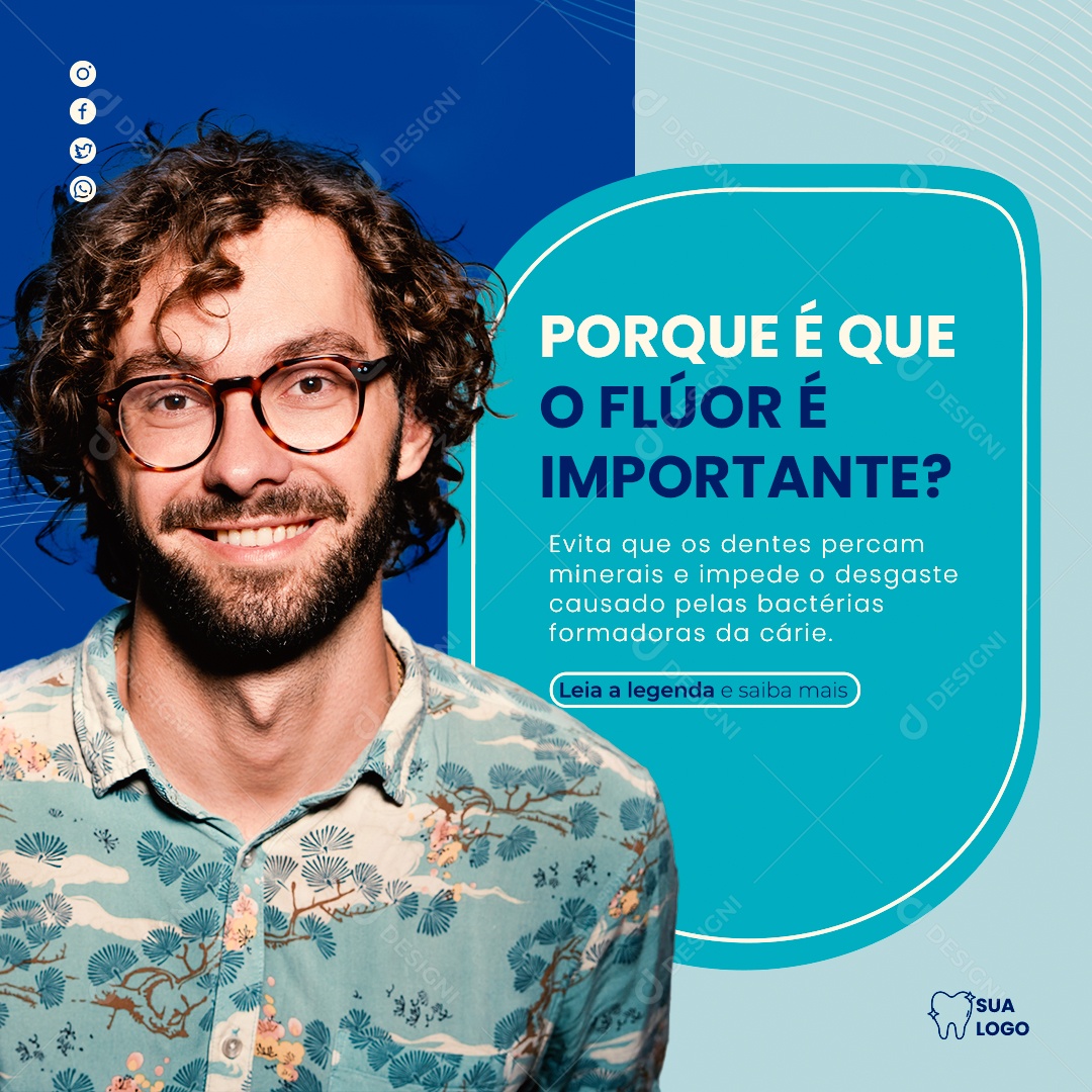 Social Media Feed Porque E Que O Flúor E Importante Odontologia PSD Editavel