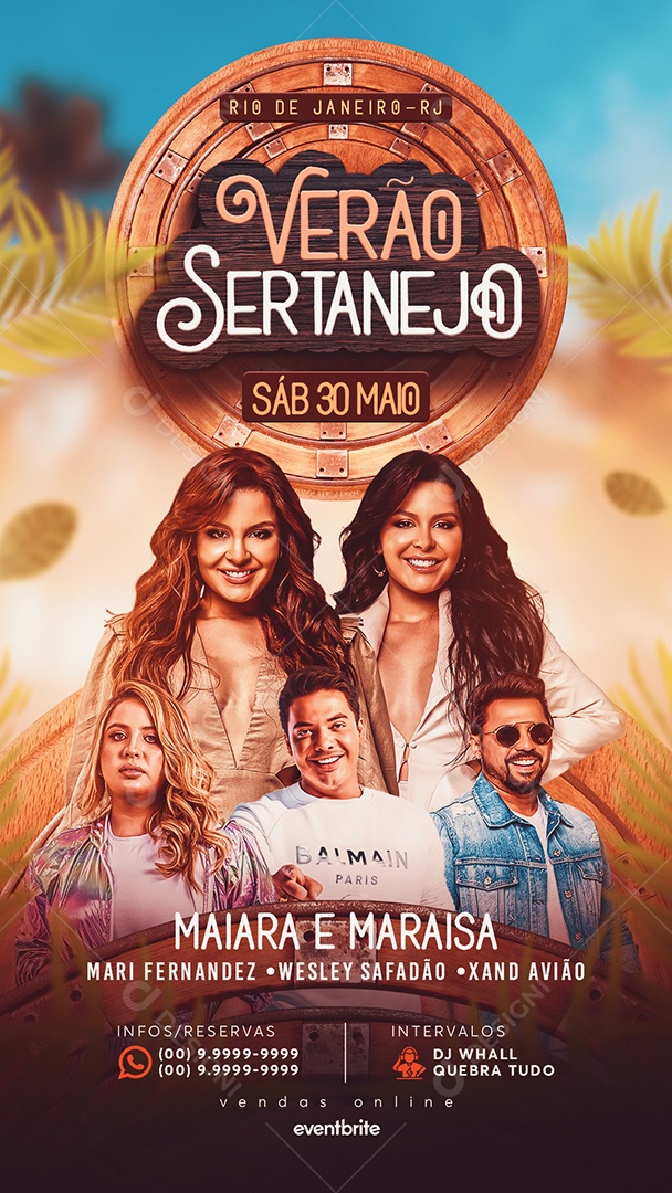 Story Flyer Verão Sertanejo 30 de Maio Social Media PSD Editável