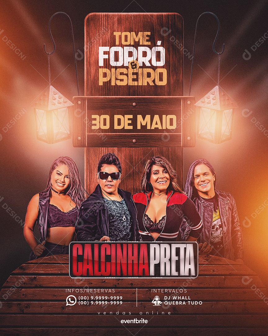 Flyer Piseiro e Forro 30 de Maio Social Media PSD Editável