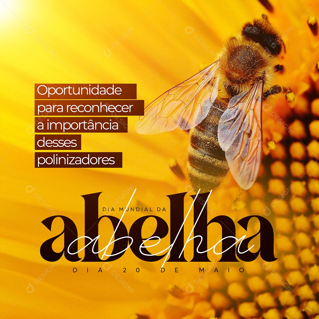 Dia Mundial Da Abelha 20 De Maio Social Media PSD Editável