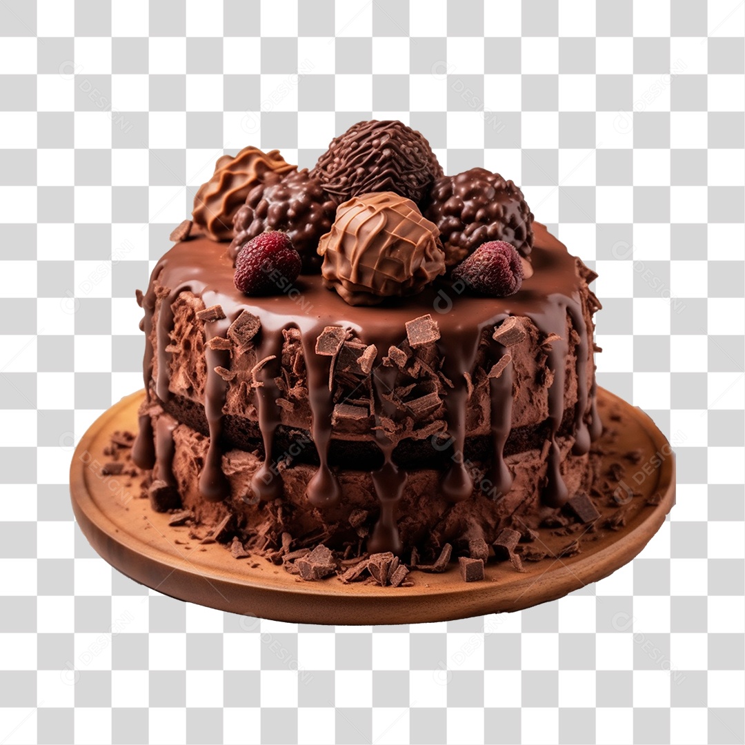Bolo de Chocolate PNG Transparente
