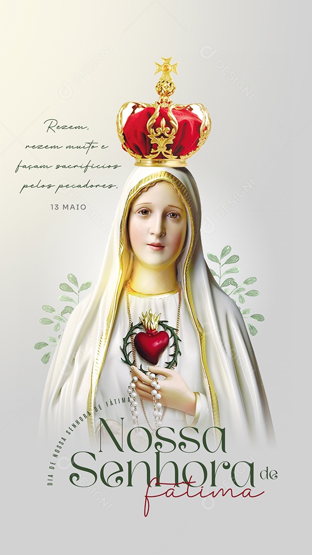 Social Media Story Nossa Senhora De Fátima Rezem Rezem Muito PSD Editavel