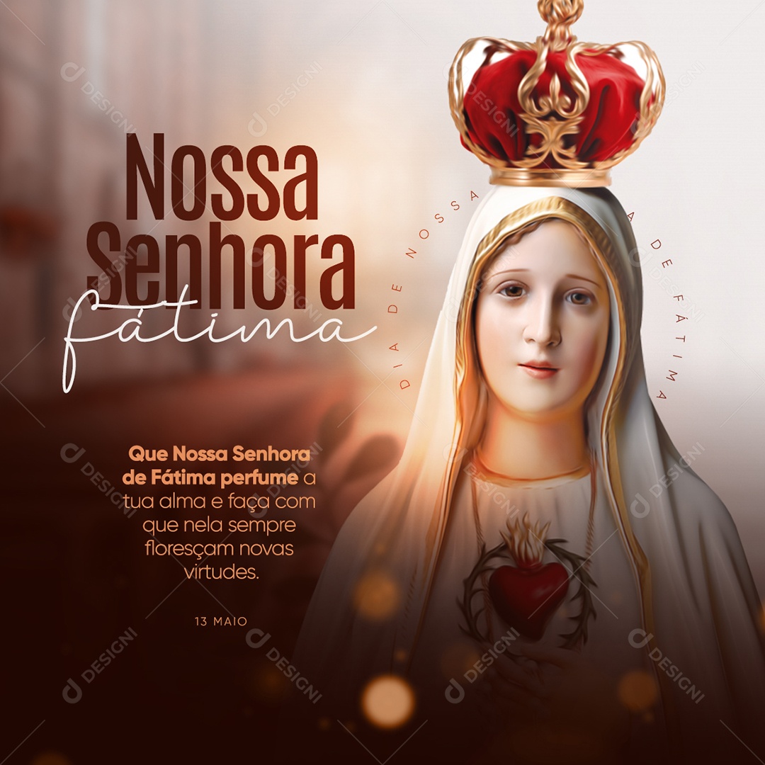 Feed Nossa Senhora De Fátima Tua Alma Social Media PSD Editavel