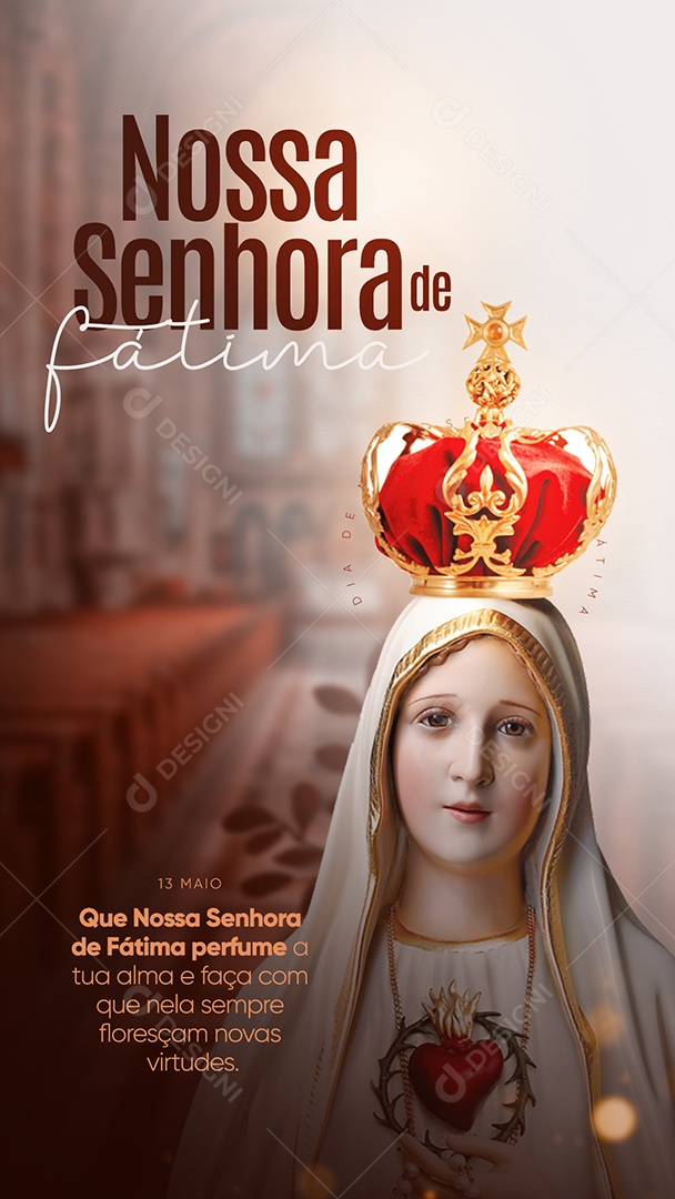 Story Nossa Senhora De Fátima Tua Alma Social Media PSD Editavel